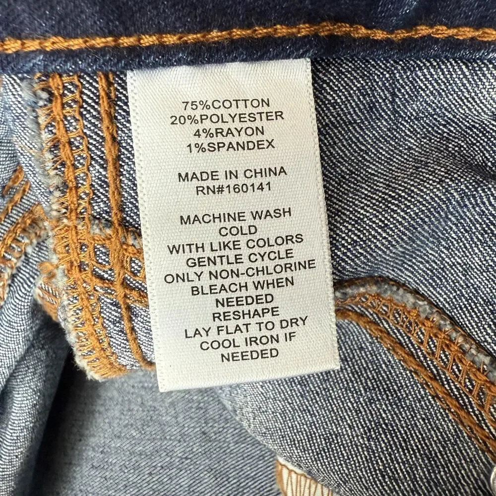 FRYE Skirt Womens 2 Blue Denim Button Front A-Line Pockets Stretch Jean Casual